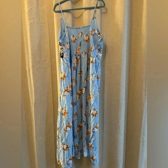 Justify Front Tie Plus Size 3X Floral Midi Sundress. Adjustable Straps. Flowy. - Picture 2 of 7